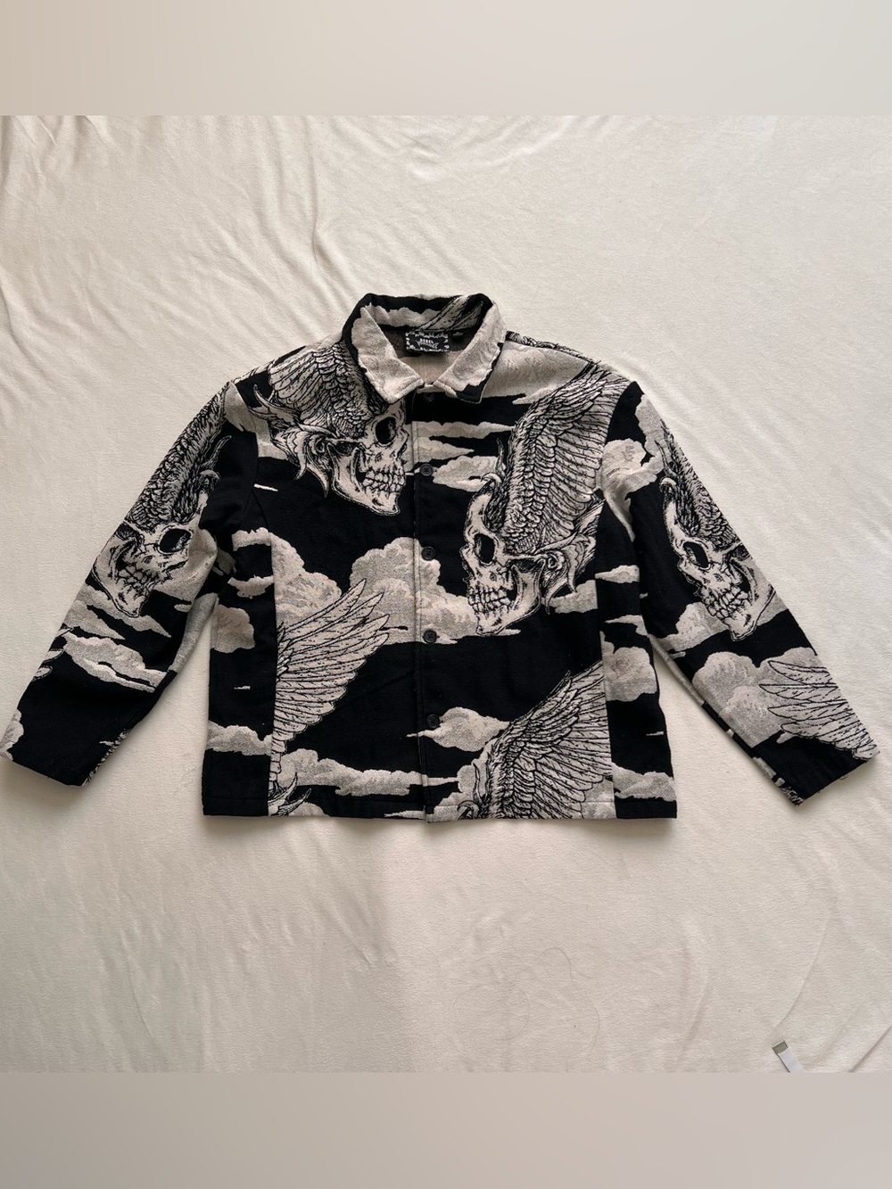 Tapestry Jacket Rebel Vengeance Goth Emo Skulls Y2K